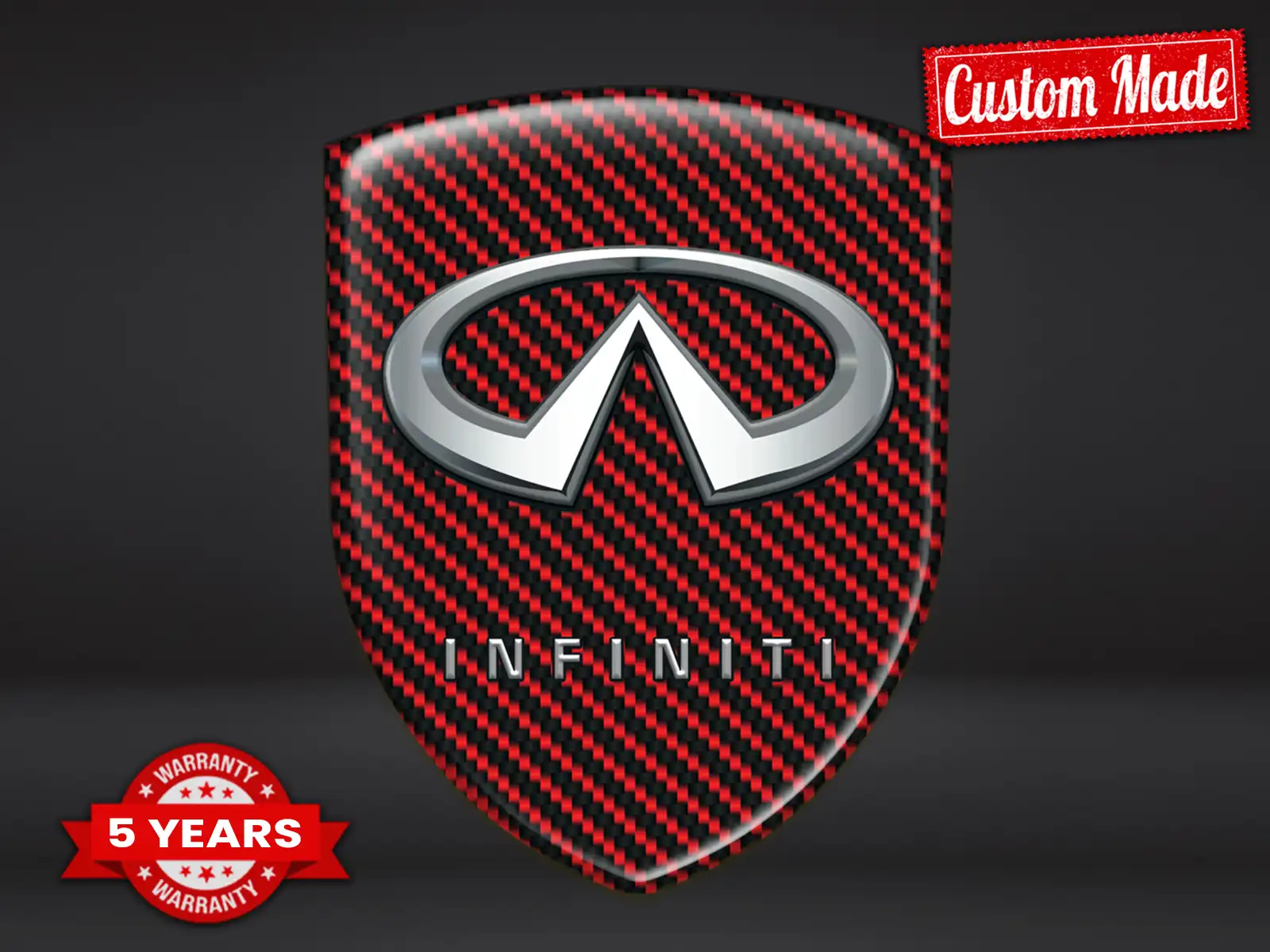 Infiniti Autocollants silicone Qualité Premium Badges Dôme Course